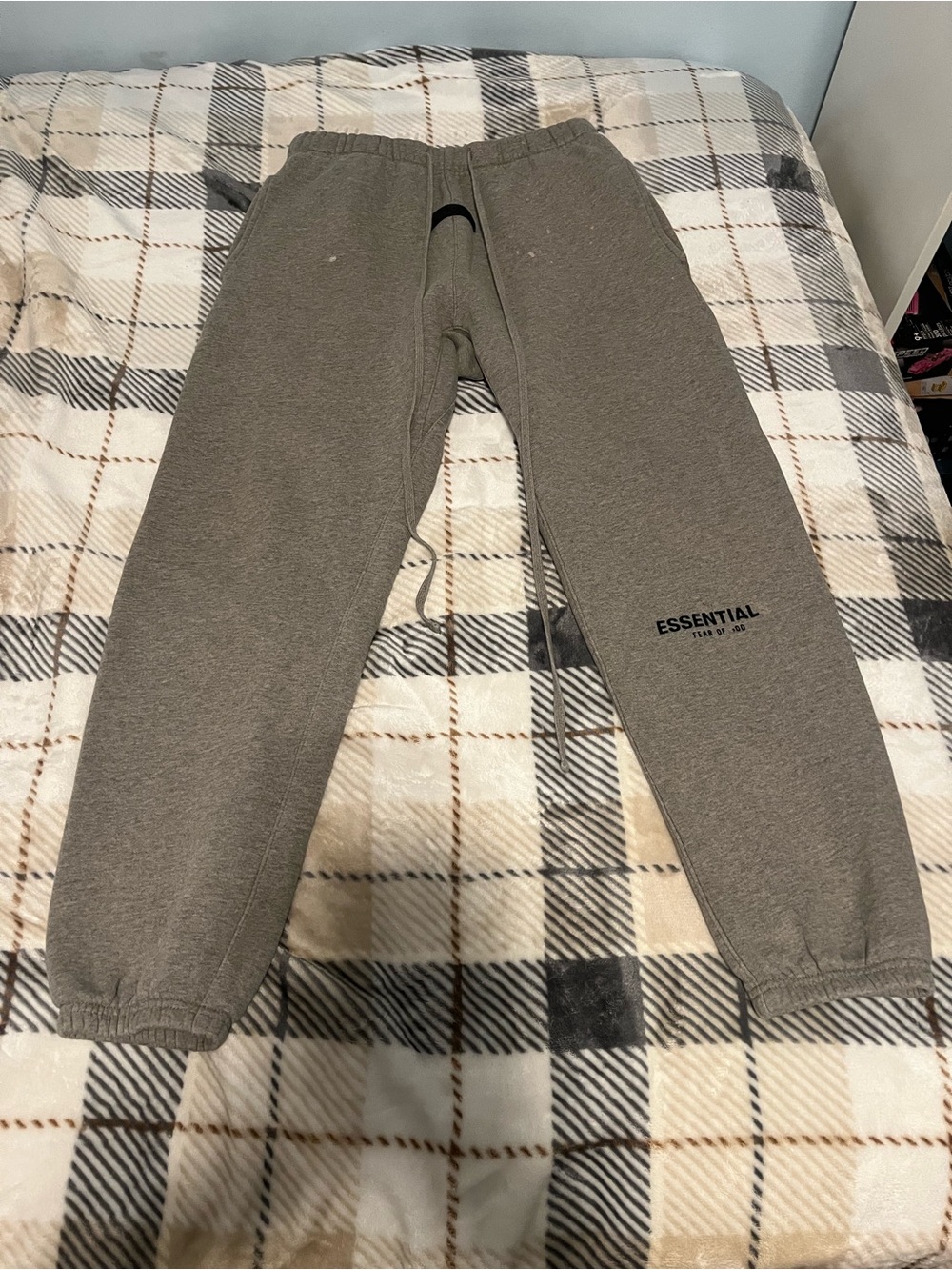 Essentials Olive Grey Fleece Jogger Sweatpants